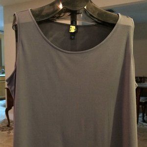 Eileen Fisher Stretch Silk Jersey Tank Graphite 2X